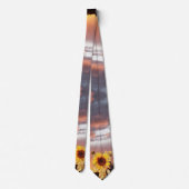 ヒマワリとピンクの夏の夕日 ネクタイ (裏面)