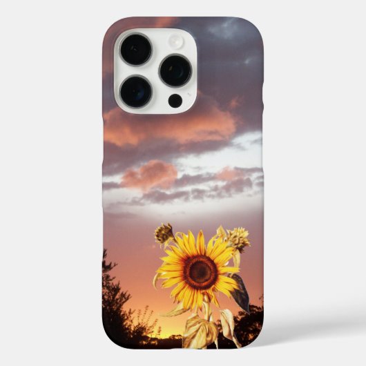 ヒマワリとピンクの夏の夕日 Case-Mate iPhoneケース (裏面)