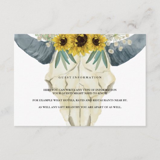 ヒマワリとブルウォーターのカラーゲスト情報 エンクロージャーカード (正面)