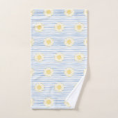 ヒマワリとブルーストライプのバスタオルセット バスタオルセット (ハンドタオル)