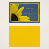 ヒマワリとブルー結婚スカイのチャリティーフェイスカード (正面&裏面)