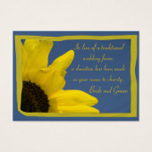 ヒマワリとブルー結婚スカイのチャリティーフェイスカード (正面)