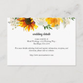 ヒマワリとホワイトローズ結婚のパーティー詳細 エンクロージャーカード (正面)