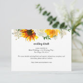 ヒマワリとホワイトローズ結婚のパーティー詳細 エンクロージャーカード (スタンド正面)