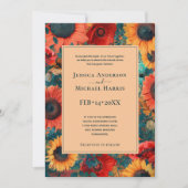 ヒマワリとポピーの空想 招待状 (正面)