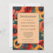 ヒマワリとポピーの空想 招待状 (正面)