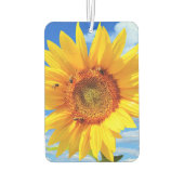 ヒマワリとミツバチが青い空に咲く空気清浄機 カーエアーフレッシュナー (裏面)