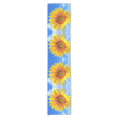 ヒマワリとミツバチのテーブルランナー ショートテーブルランナー (正面)