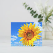 ヒマワリとミツバチの夏はがき ポストカード (スタンド正面)