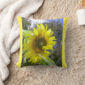 ヒマワリとミツバチ枕 クッション (ブランケット)