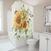 ヒマワリとミツバチ シャワーカーテン (インサイチュ)