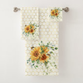 ヒマワリとミツバチ バスタオルセット (インサイチュ)