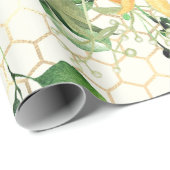 ヒマワリとミツバチ ラッピングペーパー (ロールコーナー)