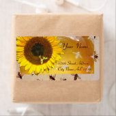 ヒマワリとミツバチ、養蜂家、ミツバチ ラベル (インサイチュ)