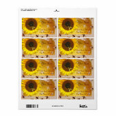 ヒマワリとミツバチ、養蜂家、ミツバチ ラベル (フルシート)