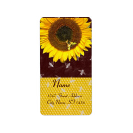 ヒマワリとミツバチ、養蜂家、ミツバチ ラベル