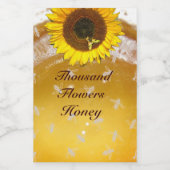 ヒマワリとミツバチ、養蜂家、養蜂家 フードラベル (シングルラベル)