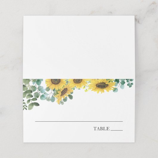 ヒマワリとユーカリの名前座席表 プレイスカード (外部開封)