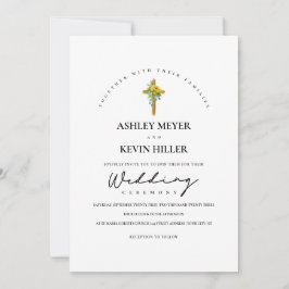 ヒマワリとユーカリの葉の木結婚の 招待状