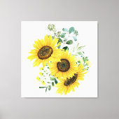 ヒマワリとユーカリ キャンバスプリント (正面)