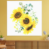 ヒマワリとユーカリ キャンバスプリント (インサイチュ (リビング))