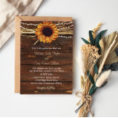 ヒマワリとライトウッド結婚式招待状 招待状