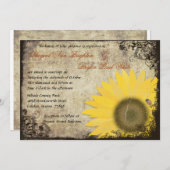 ヒマワリとラディバグヴィンテージウェディング招待状 招待状 (正面/裏面)