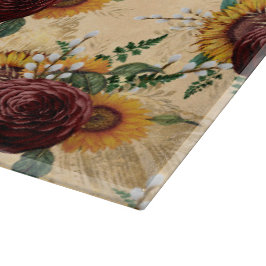 ヒマワリとランヌカルス カッティングボード