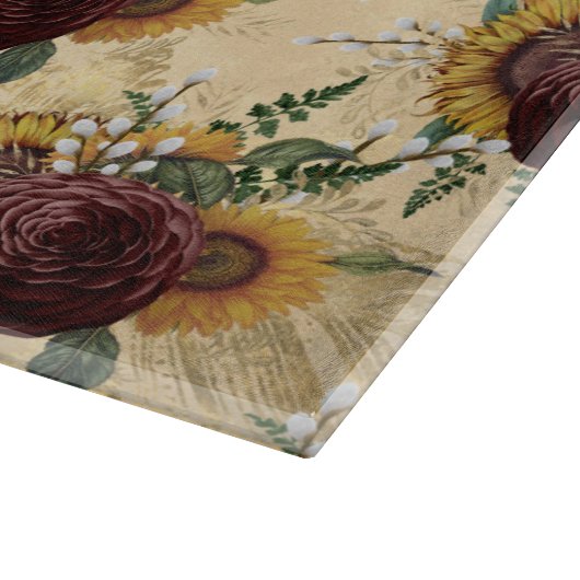 ヒマワリとランヌカルス カッティングボード (角)