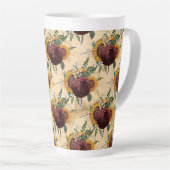 ヒマワリとランヌカルス カフェラテマグ (右アングル)