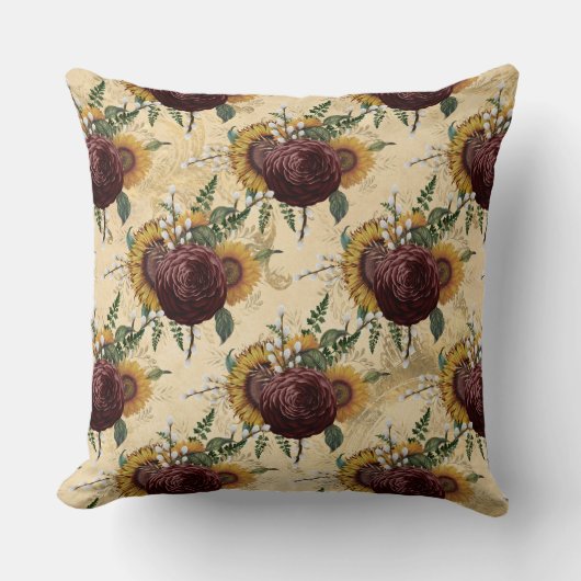 ヒマワリとランヌカルス クッション (正面)