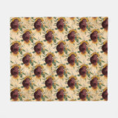 ヒマワリとランヌカルス フリースブランケット (正面(横))