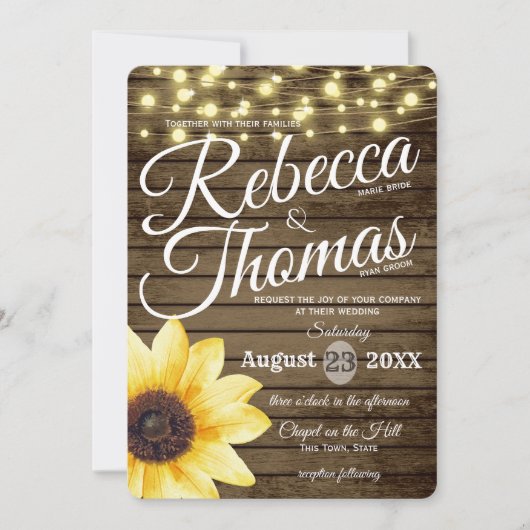 ヒマワリとラ素朴イ結婚ト 招待状 (正面)