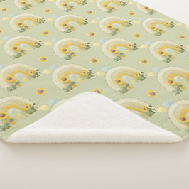 ヒマワリとレインボウズベビー シェルパブランケット