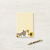 ヒマワリとロバ ポストイット (デスク上)