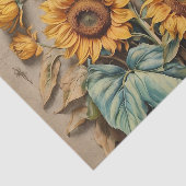 ヒマワリとヴィンテージの配列 薄葉紙 (詳細)