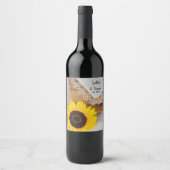 ヒマワリとヴィンテージレースの国の結婚式 ワインラベル (正面)