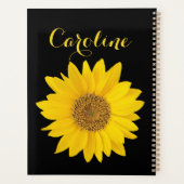 ヒマワリと名前をカスタムする プランナー手帳 (裏面)