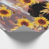 ヒマワリと夏の夕焼け ラッピングペーパー (角)