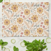 ヒマワリと小麦の耳 キッチンタオル (折り畳み)