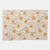 ヒマワリと小麦の耳 キッチンタオル (横)