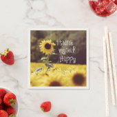 ヒマワリと幸せな聖書の詩 スタンダードカクテルナプキン (インサイチュ)