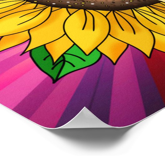 ヒマワリと引用文 |お客様が植えられている場所 ポスター (角)