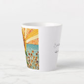 ヒマワリと引用文 カフェラテマグ (正面)