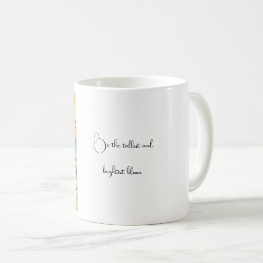 ヒマワリと引用文 コーヒーマグカップ (正面右)