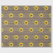 ヒマワリと木材 ラッピングペーパー (フラット)