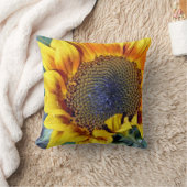 ヒマワリと水滴 クッション (ブランケット)