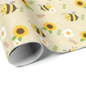ヒマワリと甘いハチミツ ラッピングペーパー (ロールコーナー)