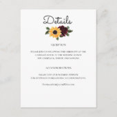 ヒマワリと素朴バラ結婚ズ エンクロージャーカード (正面)