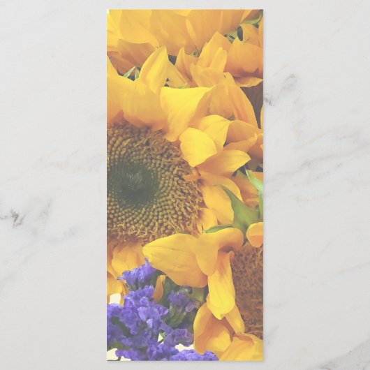 ヒマワリと紫のスタティスの花束 メニュー (裏面)